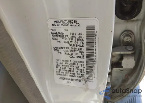 2002 Infiniti Qx4 Luxury from USA, damaged, VIN JNRDR09X62W211596